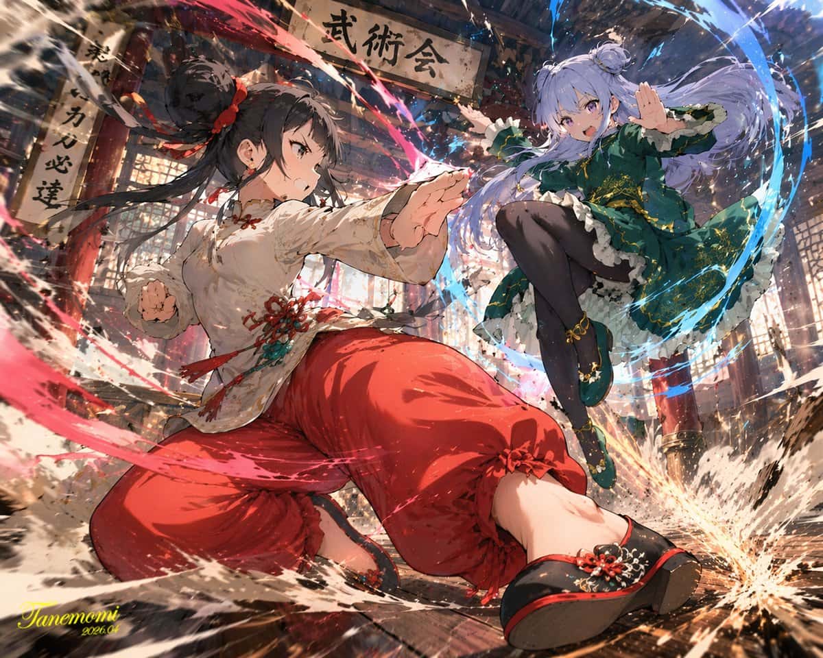 武馆双人打斗动漫静帧